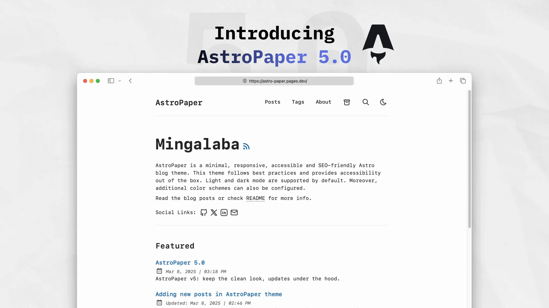 AstroPaper 主题介绍与博客页面预览